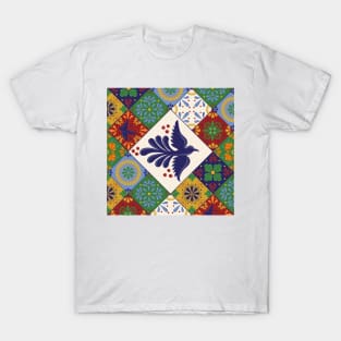 Mexican Talavera Tiles Colorful Pattern T-Shirt